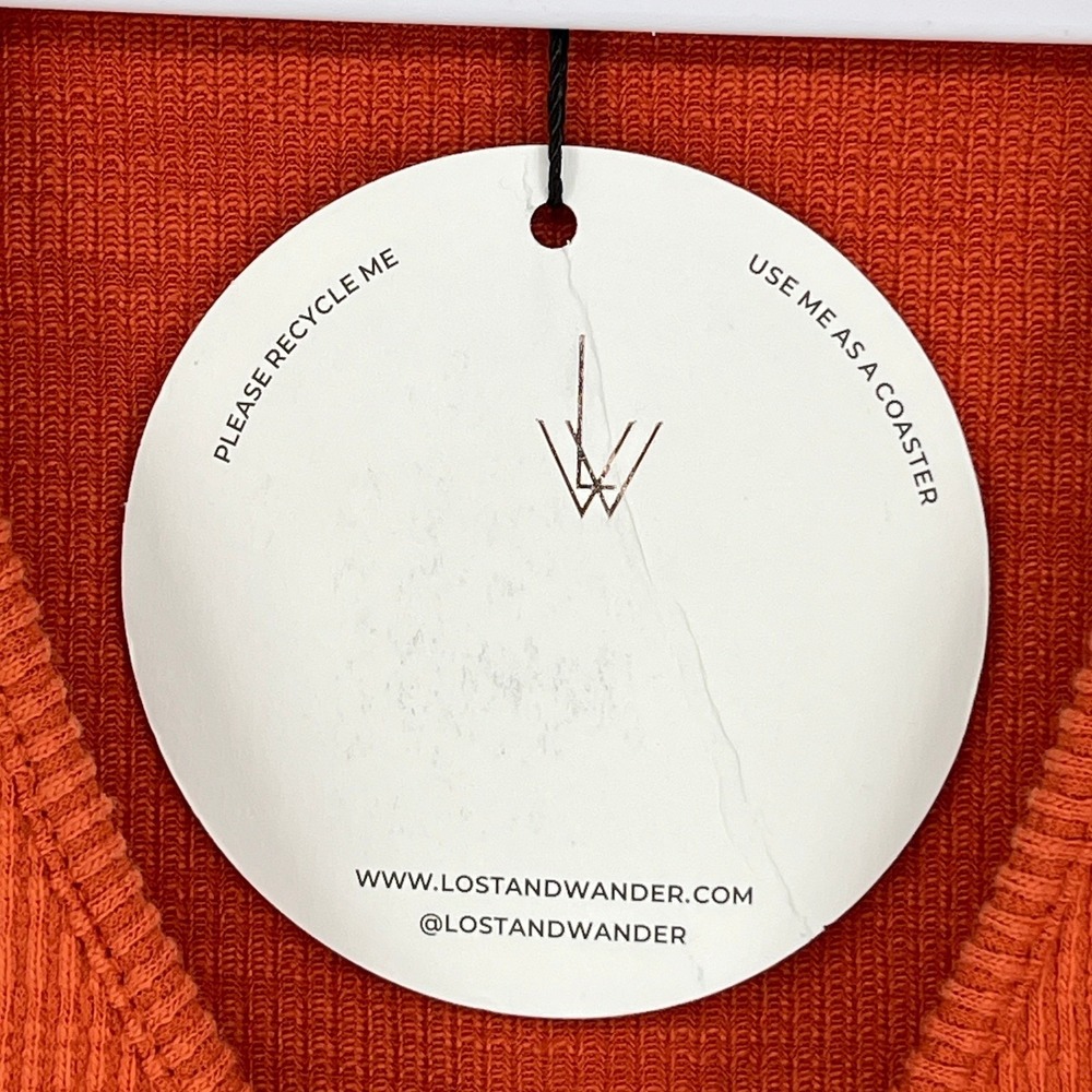 Lost + Wander Orange Ribbed Sleeveless Collared Bodysuit Y2K Inspired‎ M NWT - Picture 5 of 7